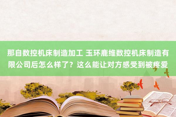 那自数控机床制造加工 玉环鹿维数控机床制造有限公司后怎么样了?这么能让对方感受到被疼爱